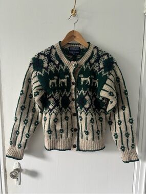 100% wool embroidered cardigan